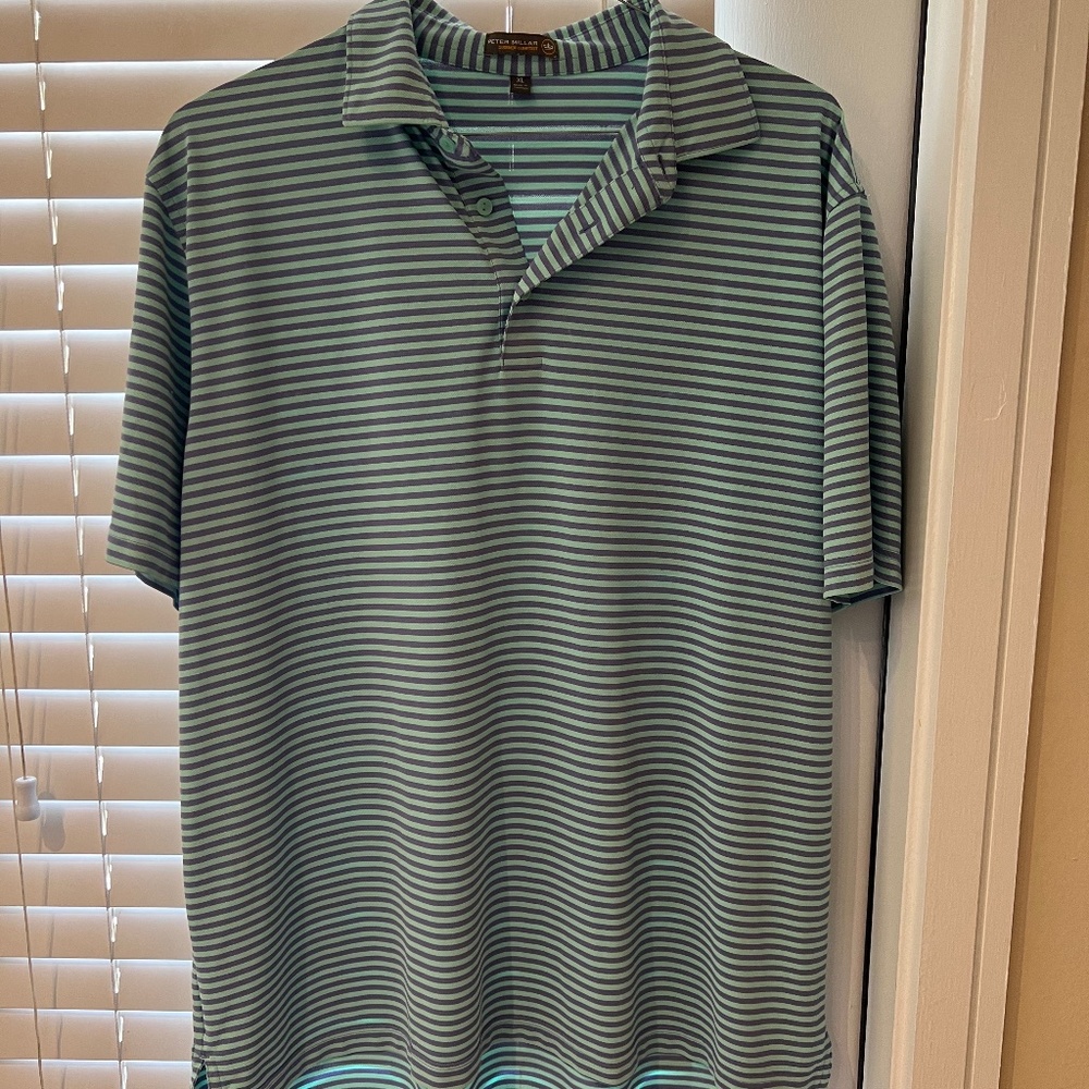 Peter Millar Golf Shirt - Purple and Mint Green